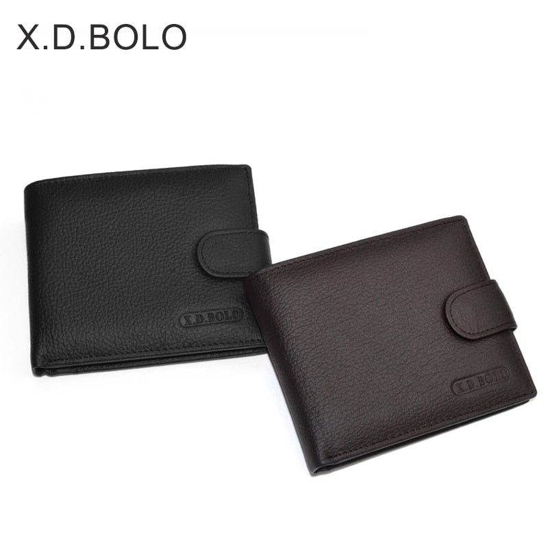 Men's Genuine Cow Leather Wallet with Coin Pocket - Premium Leather Money Bag