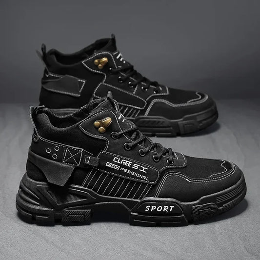 Men's Work Boots - Dirt Resistant, Anti-Slip, Thick Sole Outdoor Hiking and Snow Boots