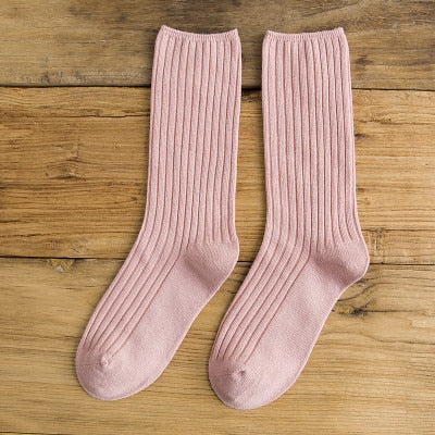 Striped Cotton Socks Retro Style