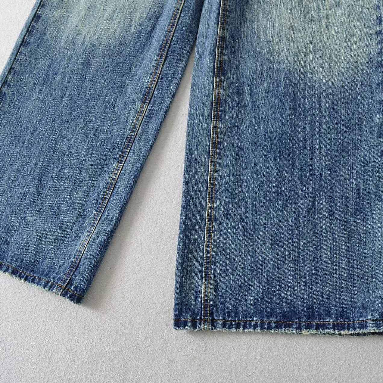 Embroidered and Rhinestone Loose Wide Leg Jeans for Women