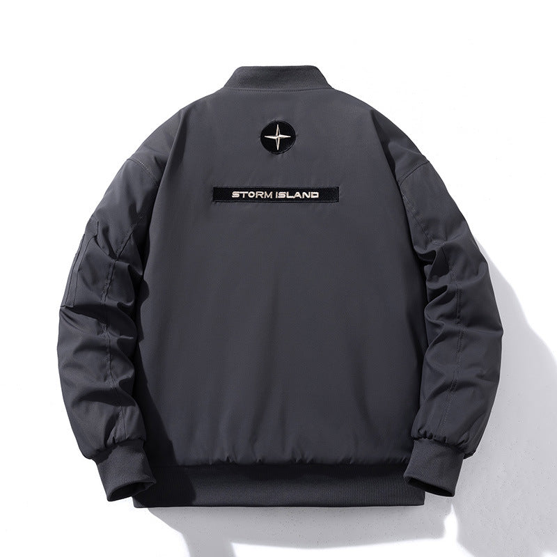 Retro Fashion Quilted Bomber Jacket High Street Embroidered Baseball Jacket Couple