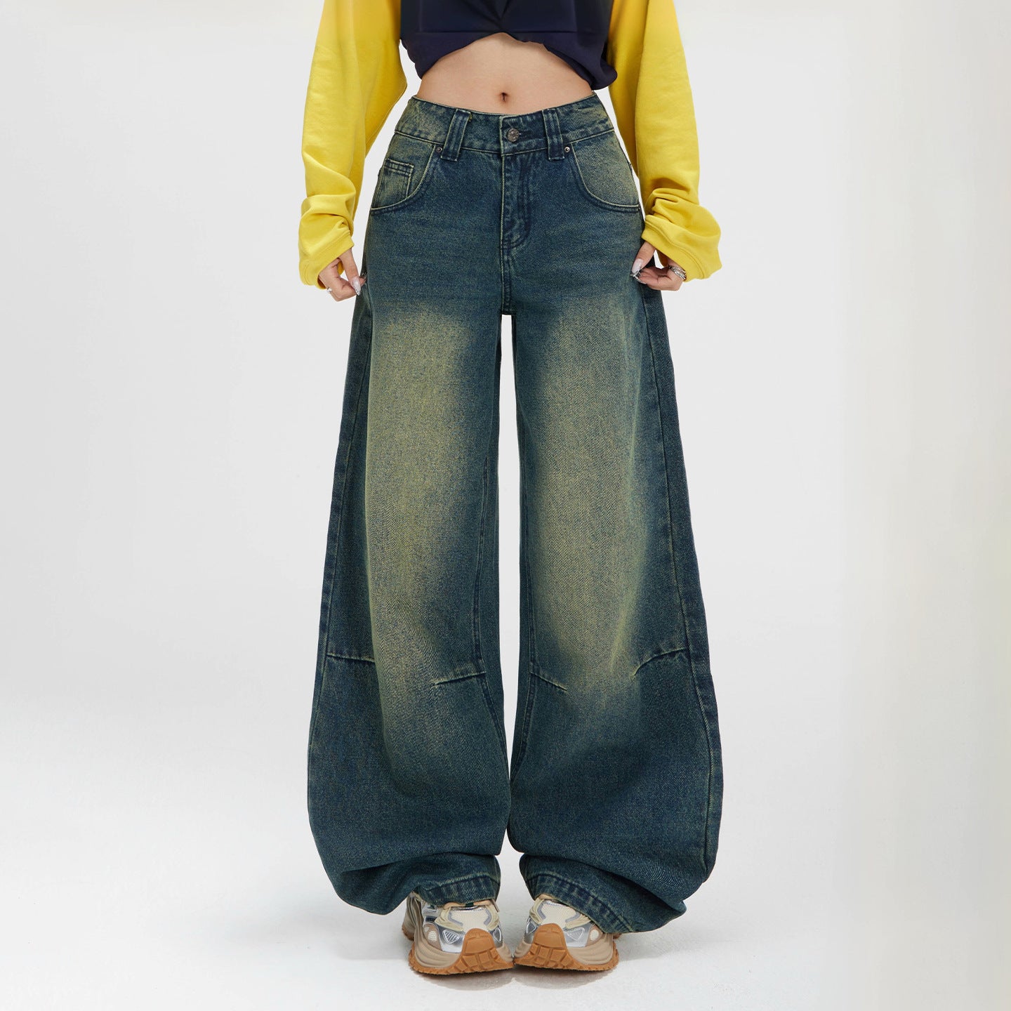 Loose Denim Pants for Women - High Waist Wide Leg  Jeans