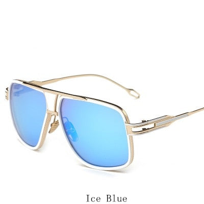 Oversized Flat Top Sunglasses For Men And Women UV400 Protection Mirror Lenses