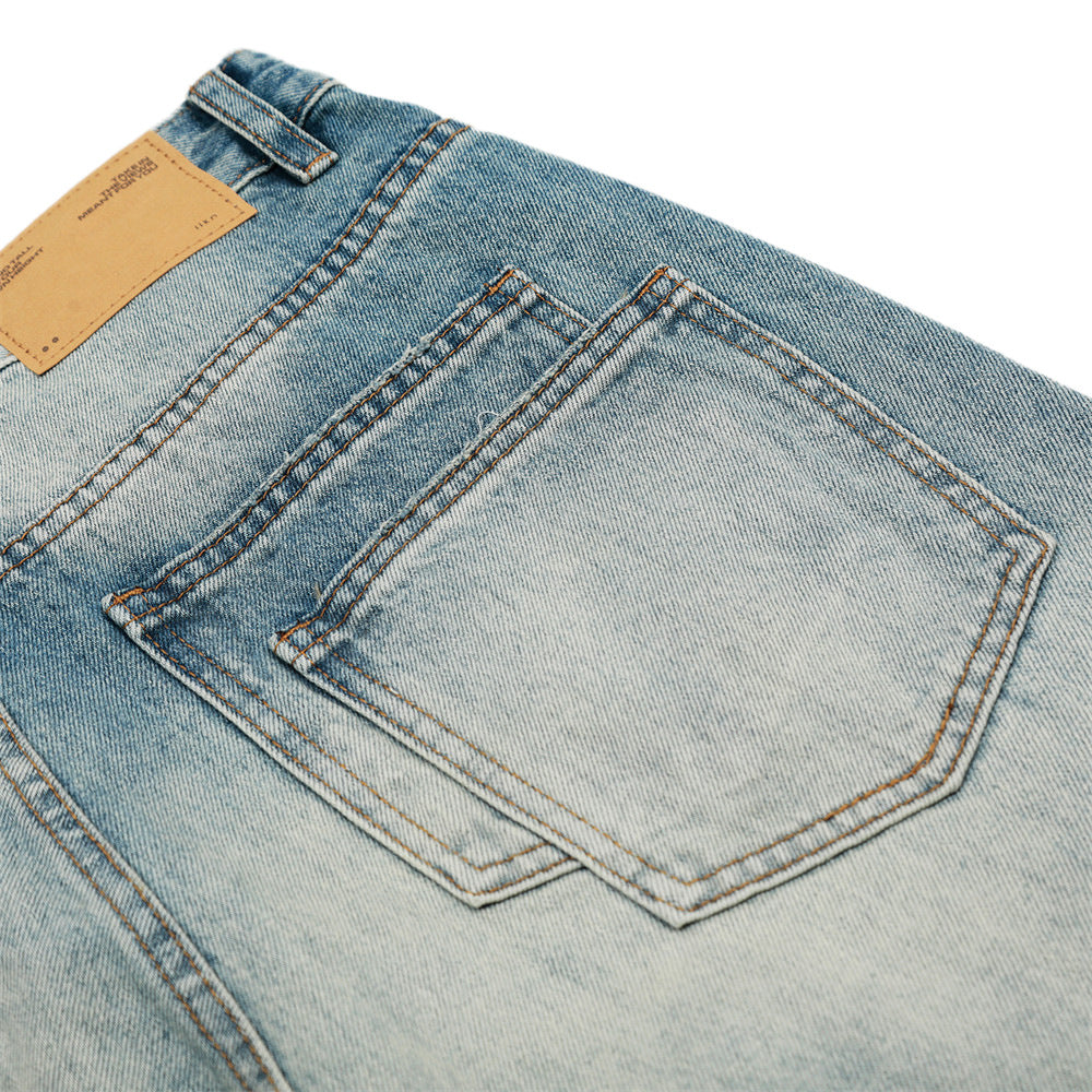 Men's Ripped Wide-Leg Denim Trousers – Loose Fit