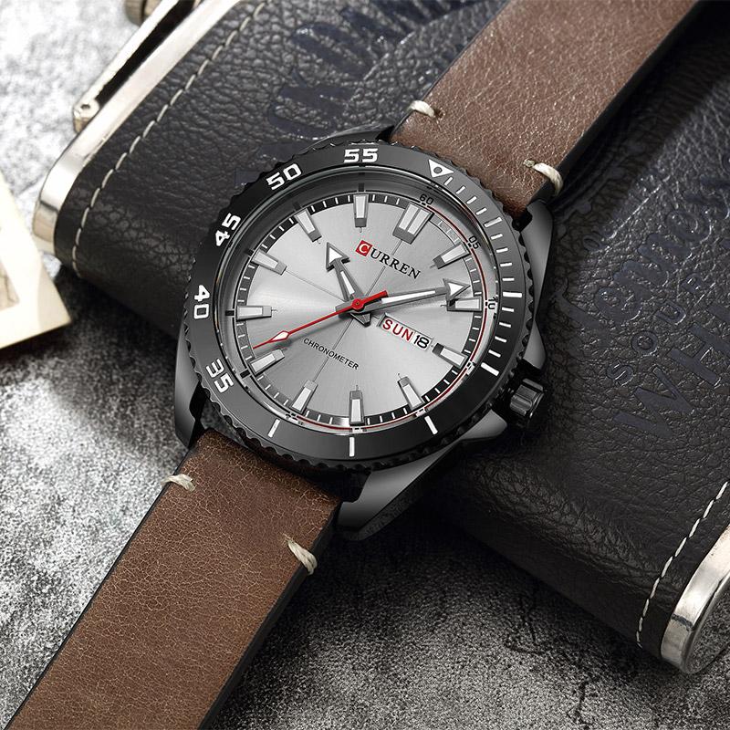 Luxury Men’s Leather Quartz Wrist Watches
