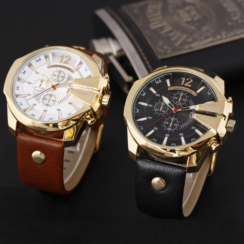 Men's Leather Waterproof Luxury Quartz Watch