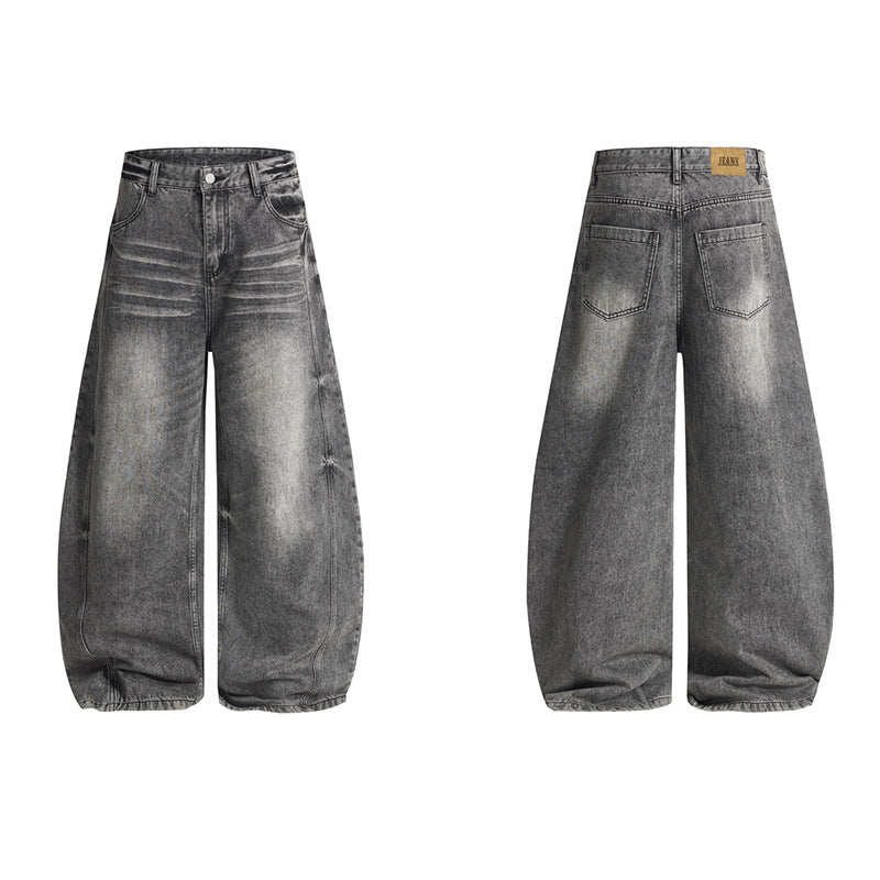 Unique Design Tapered Denim Long Pants for