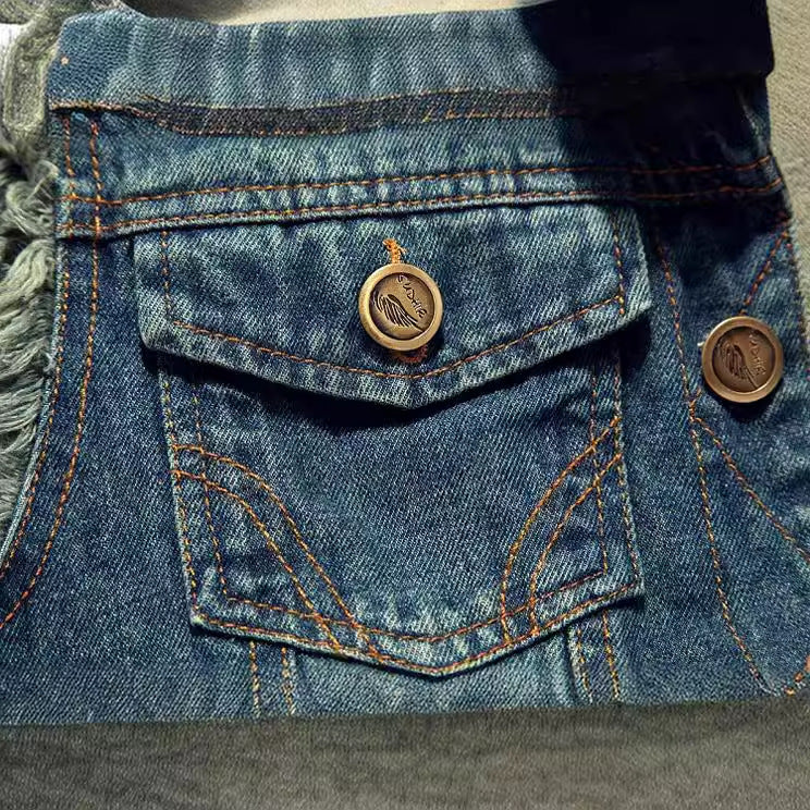 Men's Slim Fit Sleeveless Denim Vest -  Style Casual Summer Jean Waistcoat