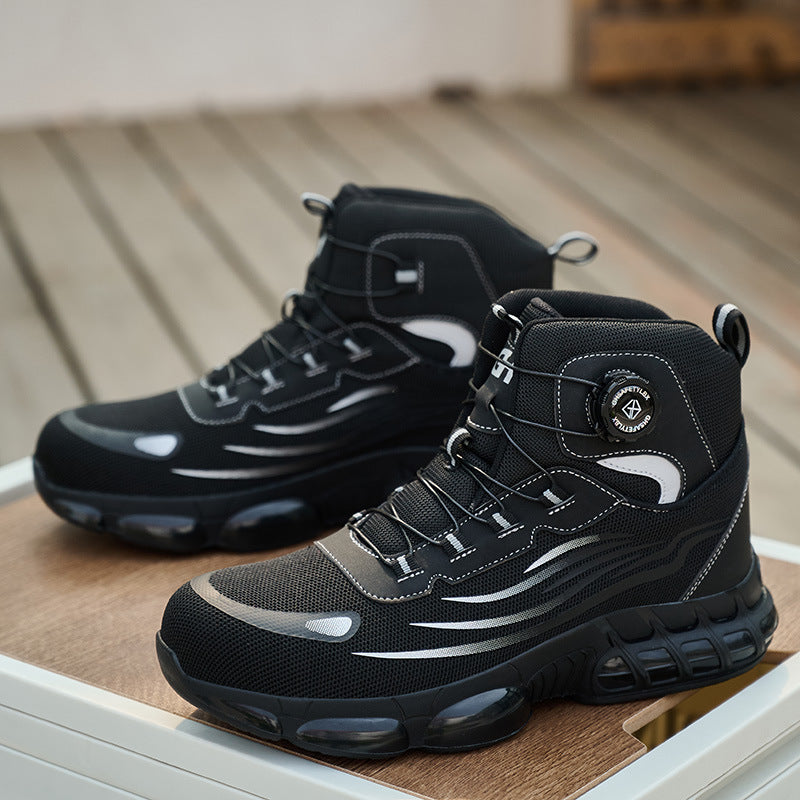 Men's Safety Work Shoes - Summer Mesh Breathable Anti-Slip with Rotating Buckle