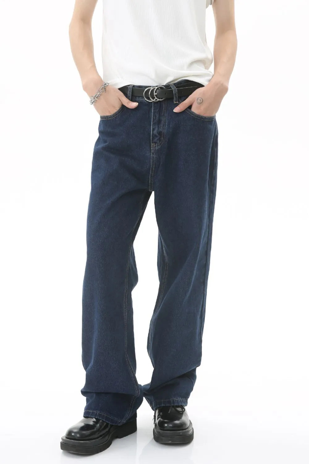 Men's Mid Rise Straight Leg Jeans - Premium Japanese Denim