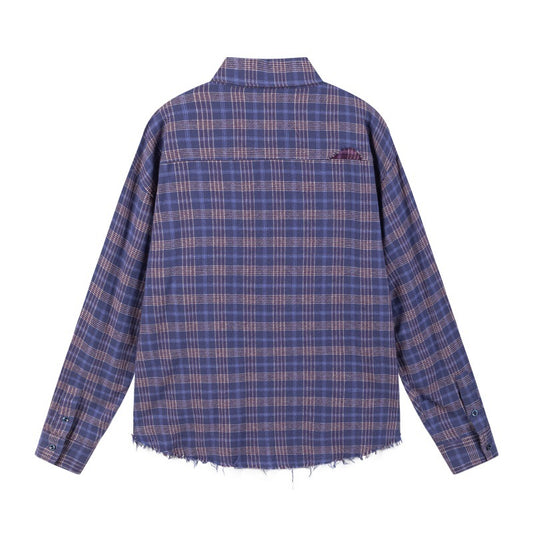 Fringe Hem Collar Shirt for Men