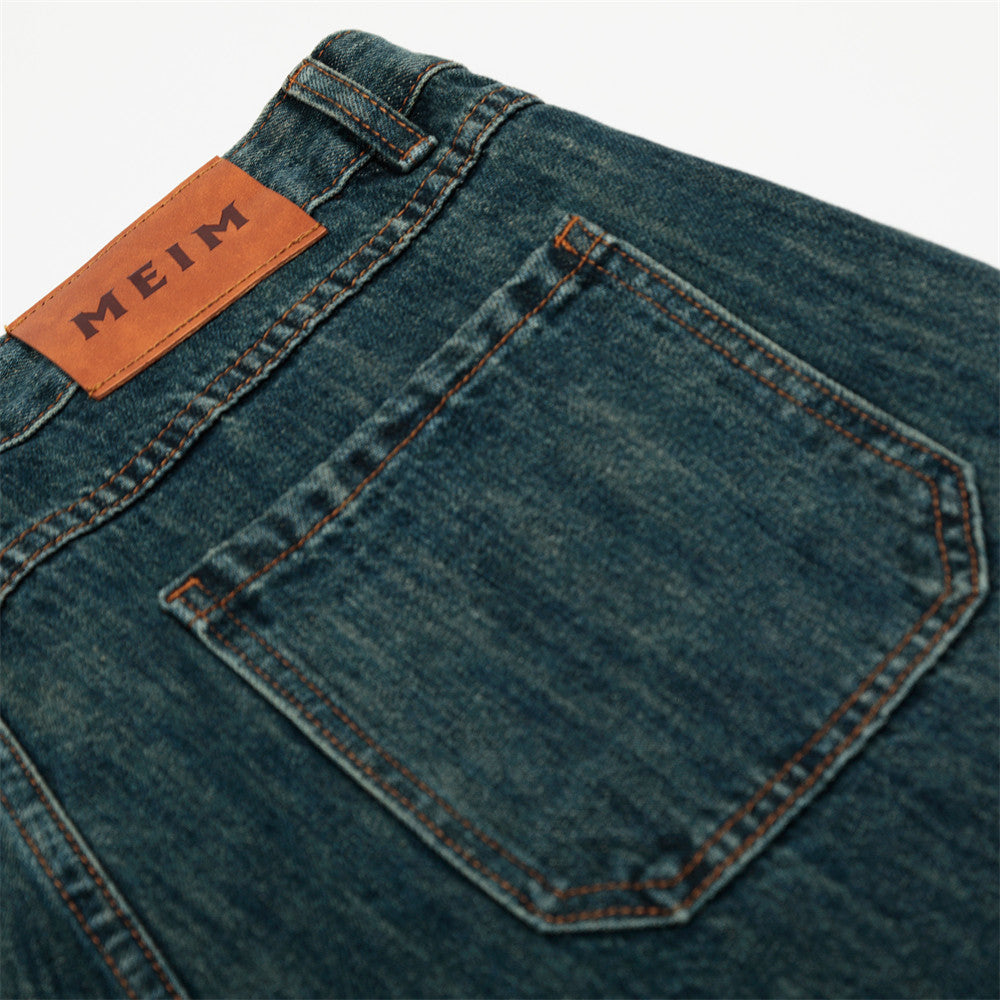 Men's Distressed Denim Capri Pants - Retro Loose Fit