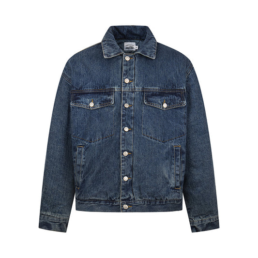Washed Cotton-Padded Denim Jacket