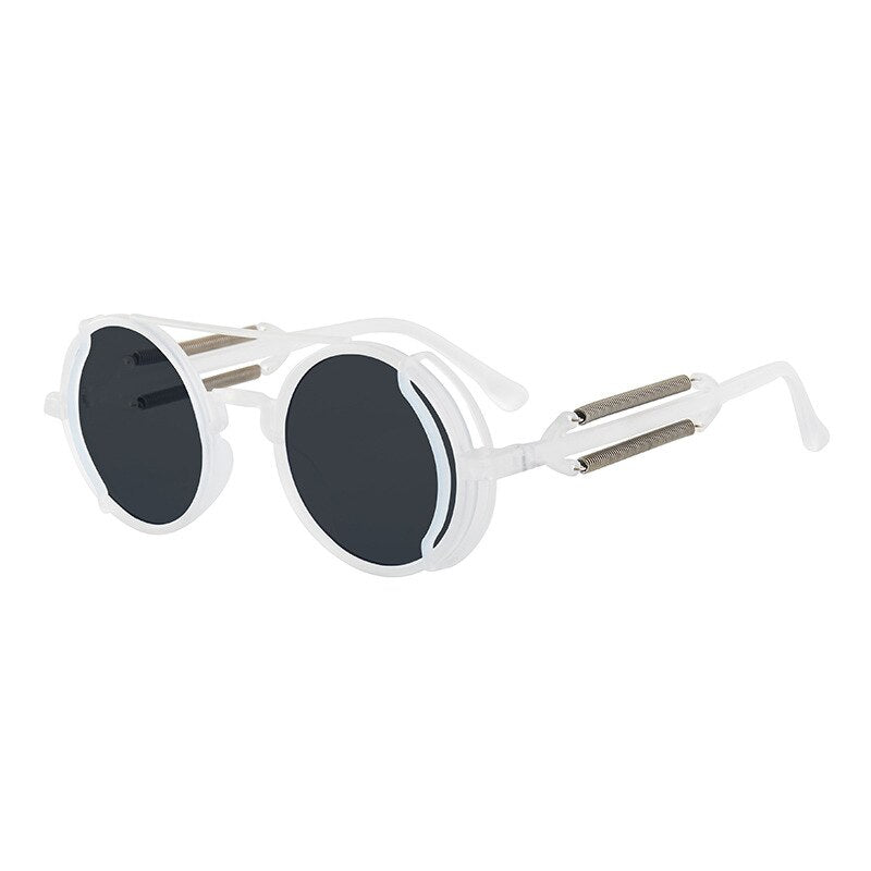 Retro Steampunk Sunglasses - UV400 Protection - Round Metal Frame
