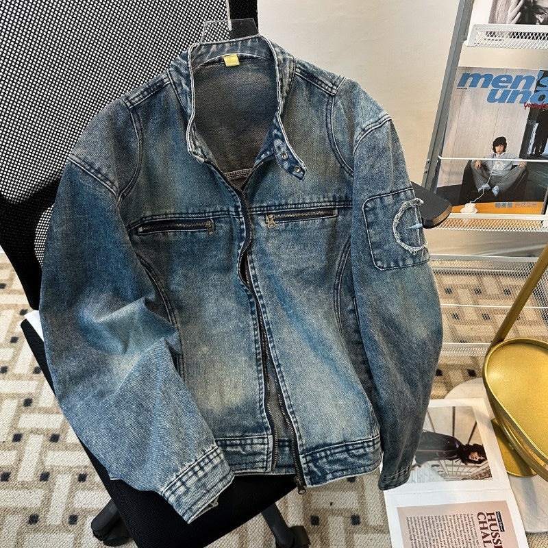 Washed Short Denim Jacket