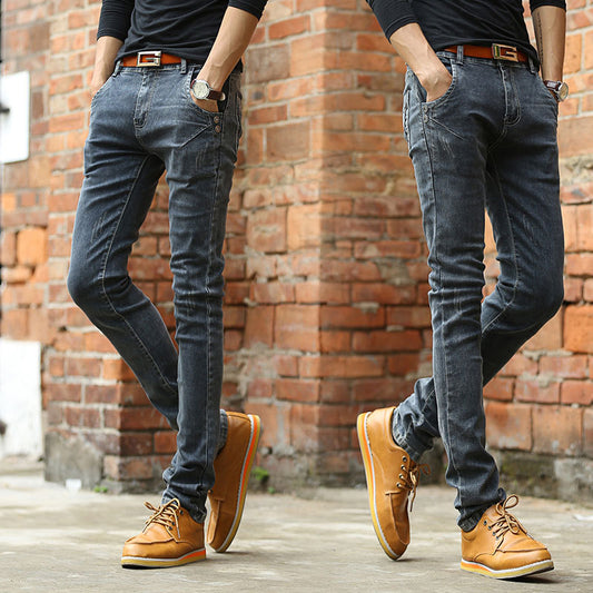 Vintage Men Slim Fit Jeans - High Quality Designer Trousers