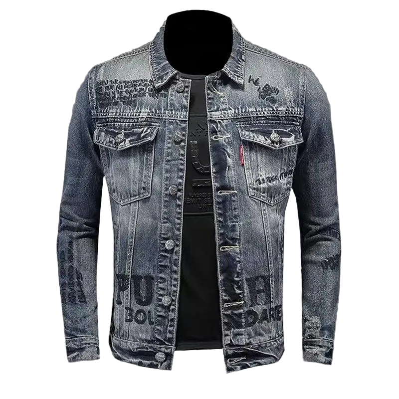 Men's  Denim Jacket - Motorcycle Inspired