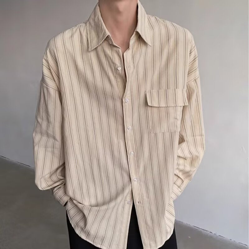 Retro Versatile Long Sleeved Shirt for Men and Women