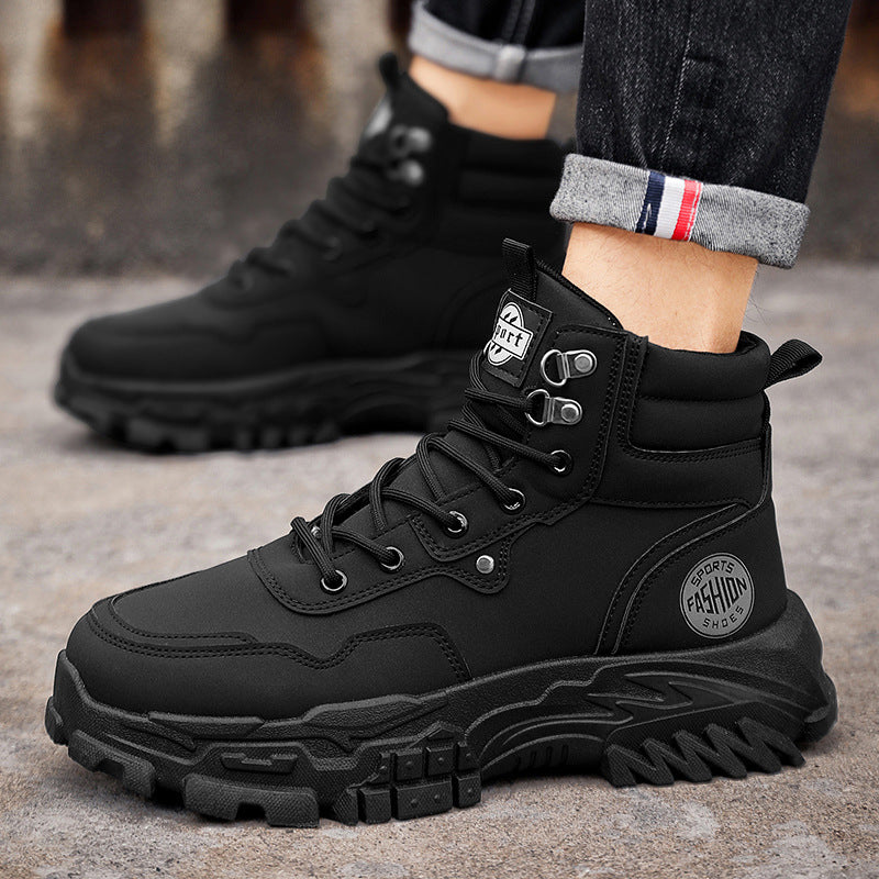 High Top Boots for Men - Outdoor, Anti-Slip, Wear-Resistant, Thick Sole Work Shoes