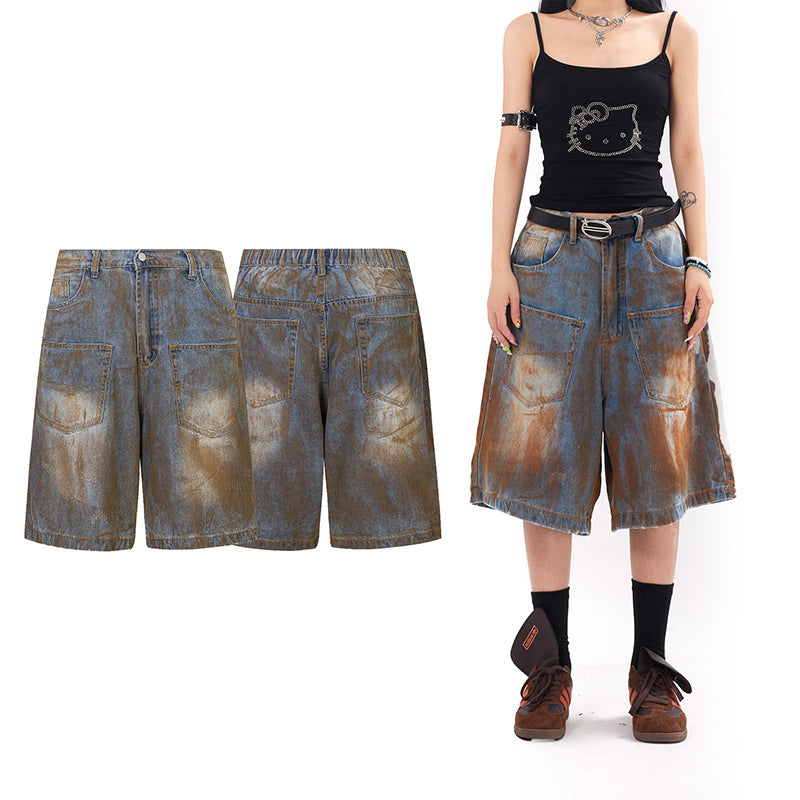 Old Dirty Dye Workwear Denim Shorts