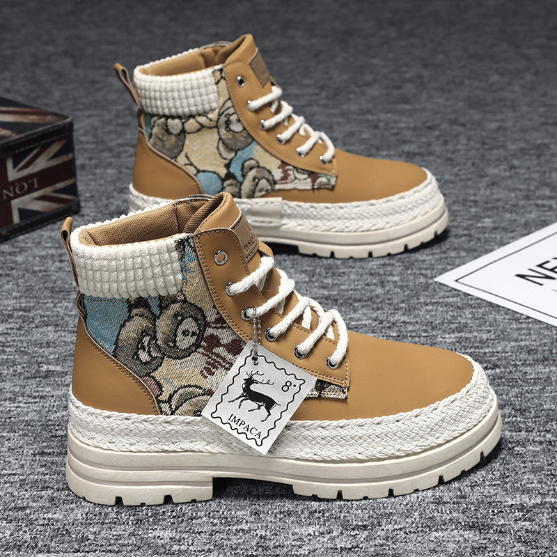 Men's Casual Woven Pattern Boots