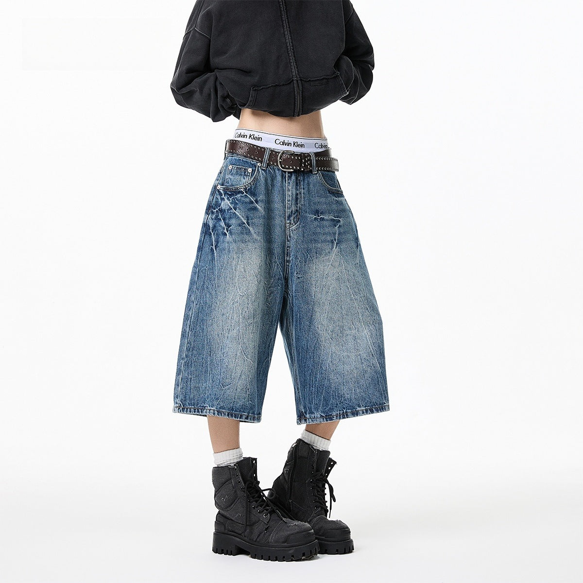 Summer Loose Straight Leg Denim Shorts