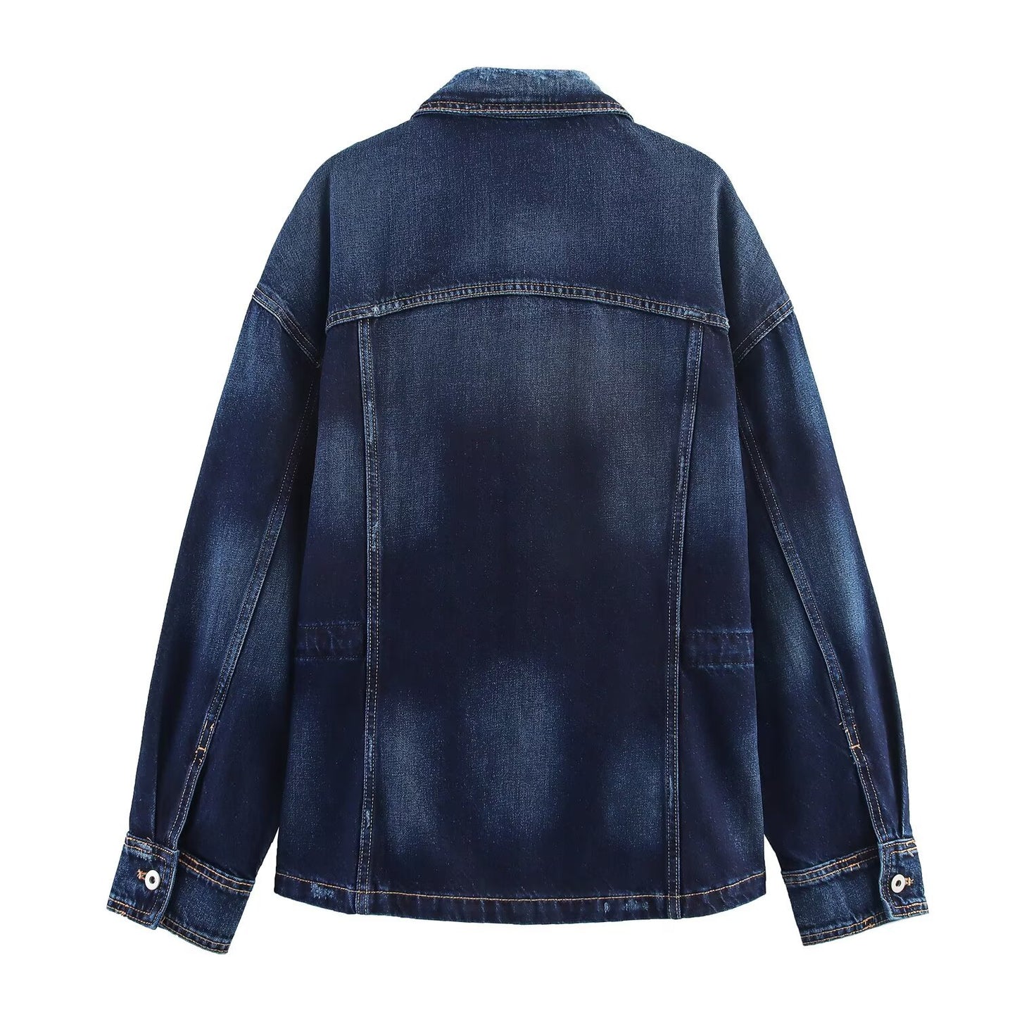 Single-Breasted Denim Shirt Jacket for Women