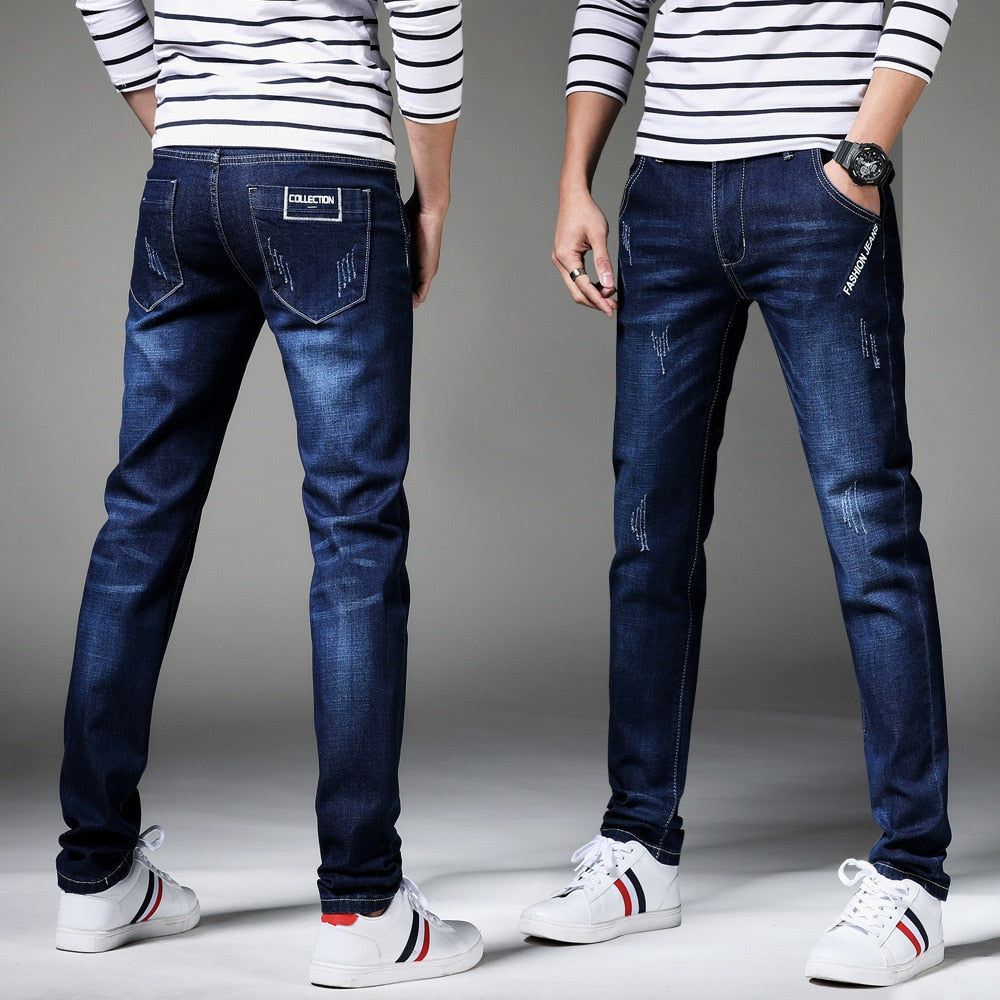 Distressed High-Quality Denim Skinny Jeans for Men