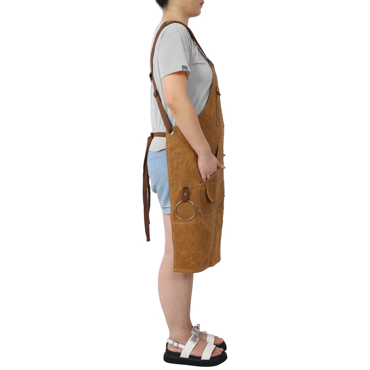 Long Heavy Duty Waxed Canvas Tool Apron
