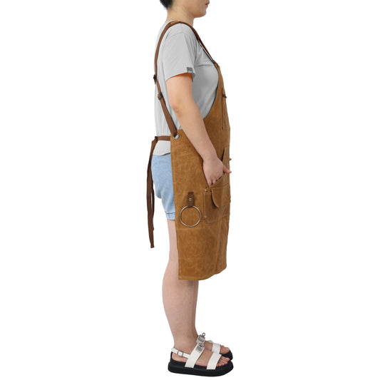 Long Heavy Duty Waxed Canvas Tool Apron