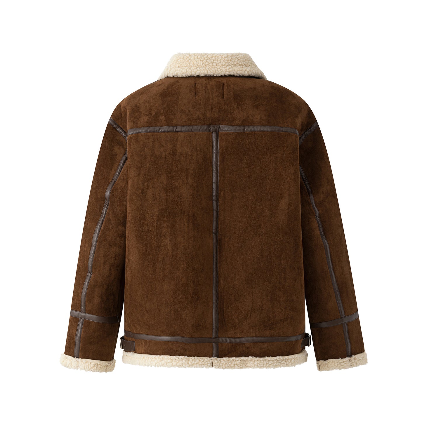 Casual Fleece Lined Cotton Coat for Men Loose Fit Warm Winter Jacket with Turn-Down Collar Velvet-like Fabric