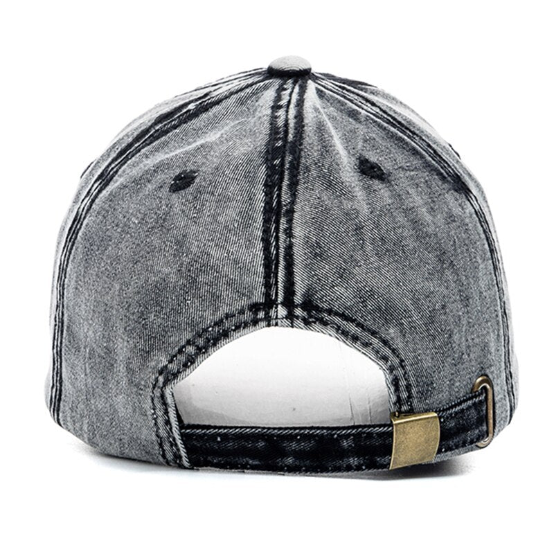 High-Quality Unisex Washed Cotton Baseball Cap - Adjustable Denim Hat for Casual Outdoor Fashion