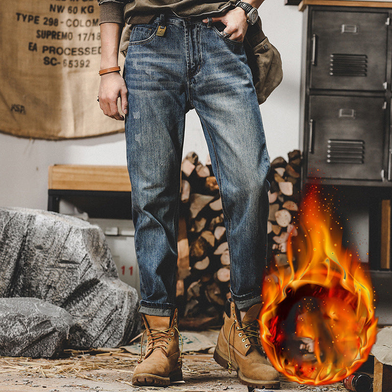 Men's Loose Straight Leg Selvedge Denim Pants