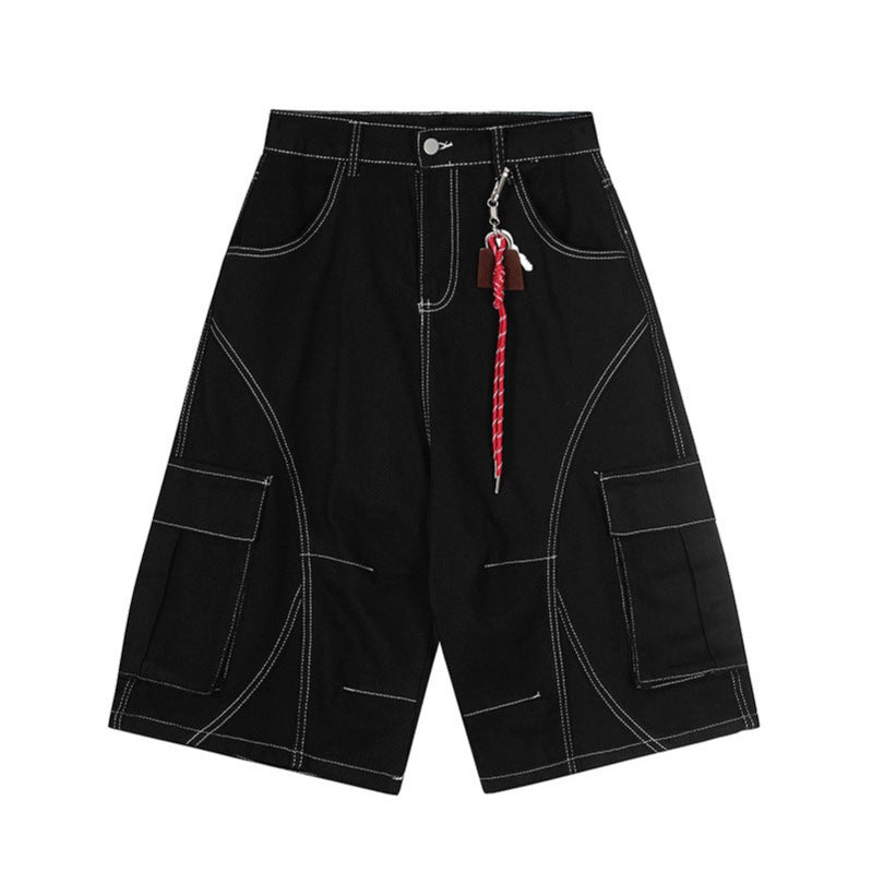 Deconstructing Curved Knife Denim Shorts – Premium Japanese Streetwear