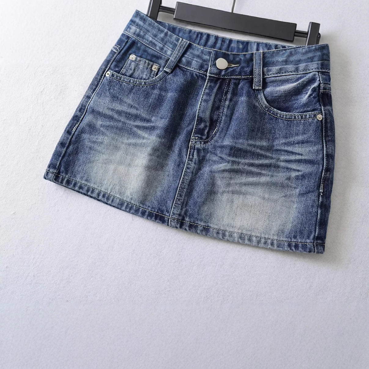 Premium High-Waisted A-Line Denim Skirt