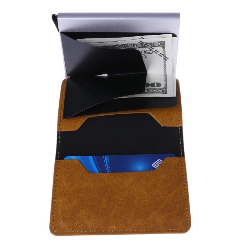 Men's Metal Card Holder - RFID Credit Card Holder - Leather