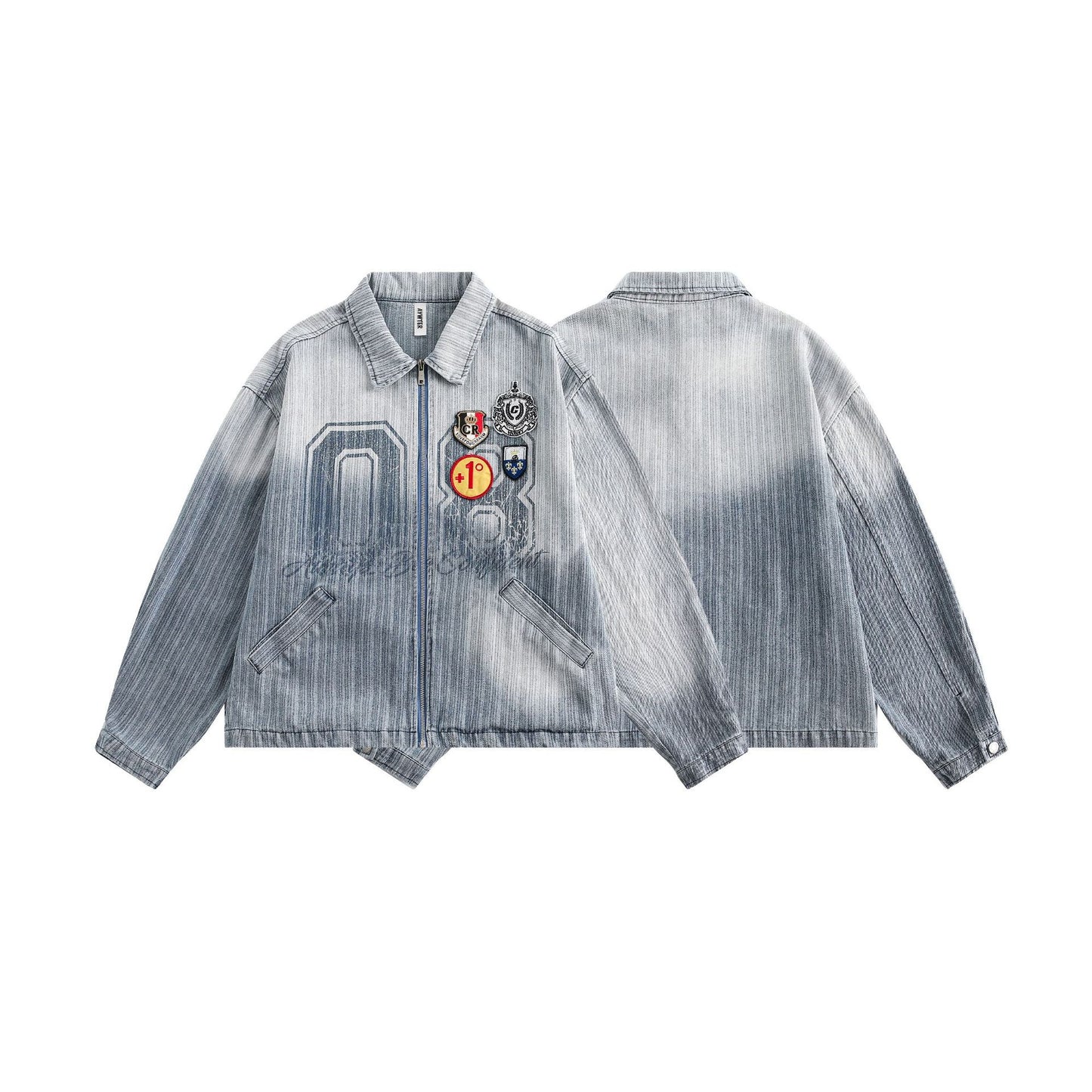 Badge College Wind Denim Jacket