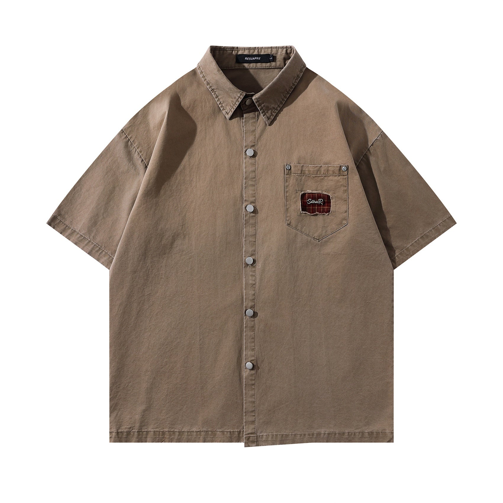 Unique Design Work Shirt for Men - Short Sleeve Casual Top