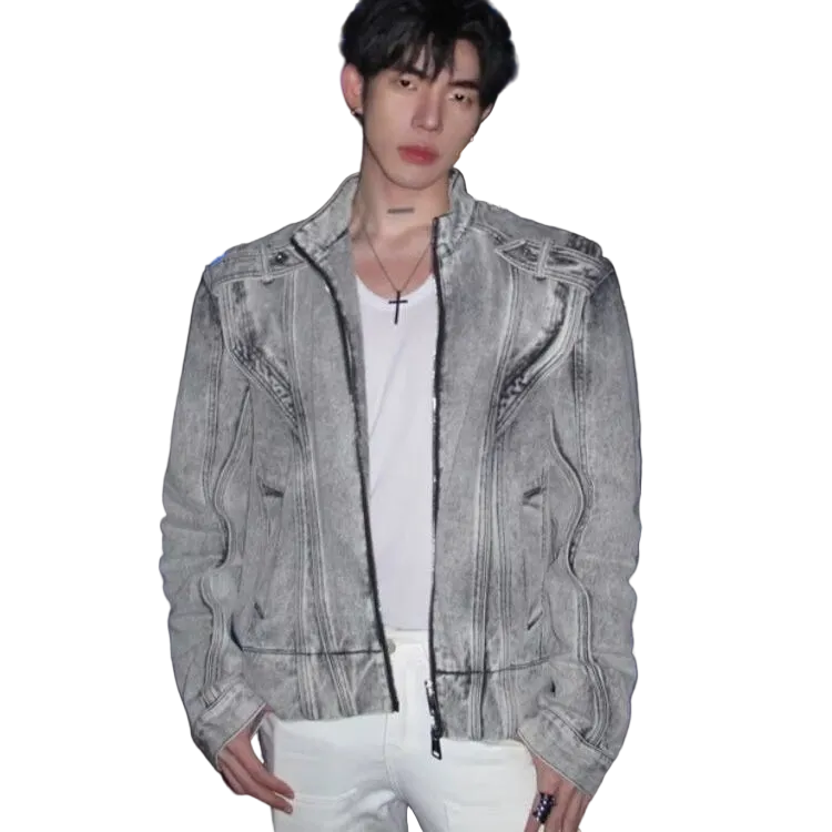 Heavy Industry Spliced Short Denim Jacket