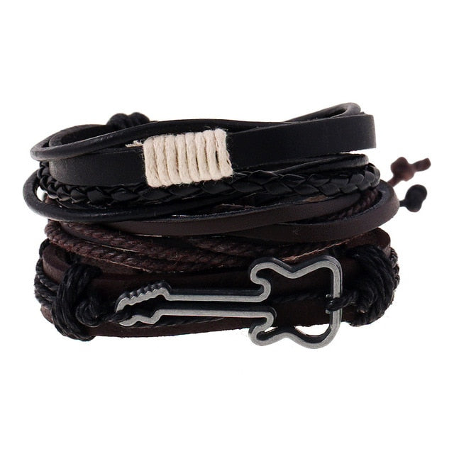 Punk Leather Bracelets - Adjustable