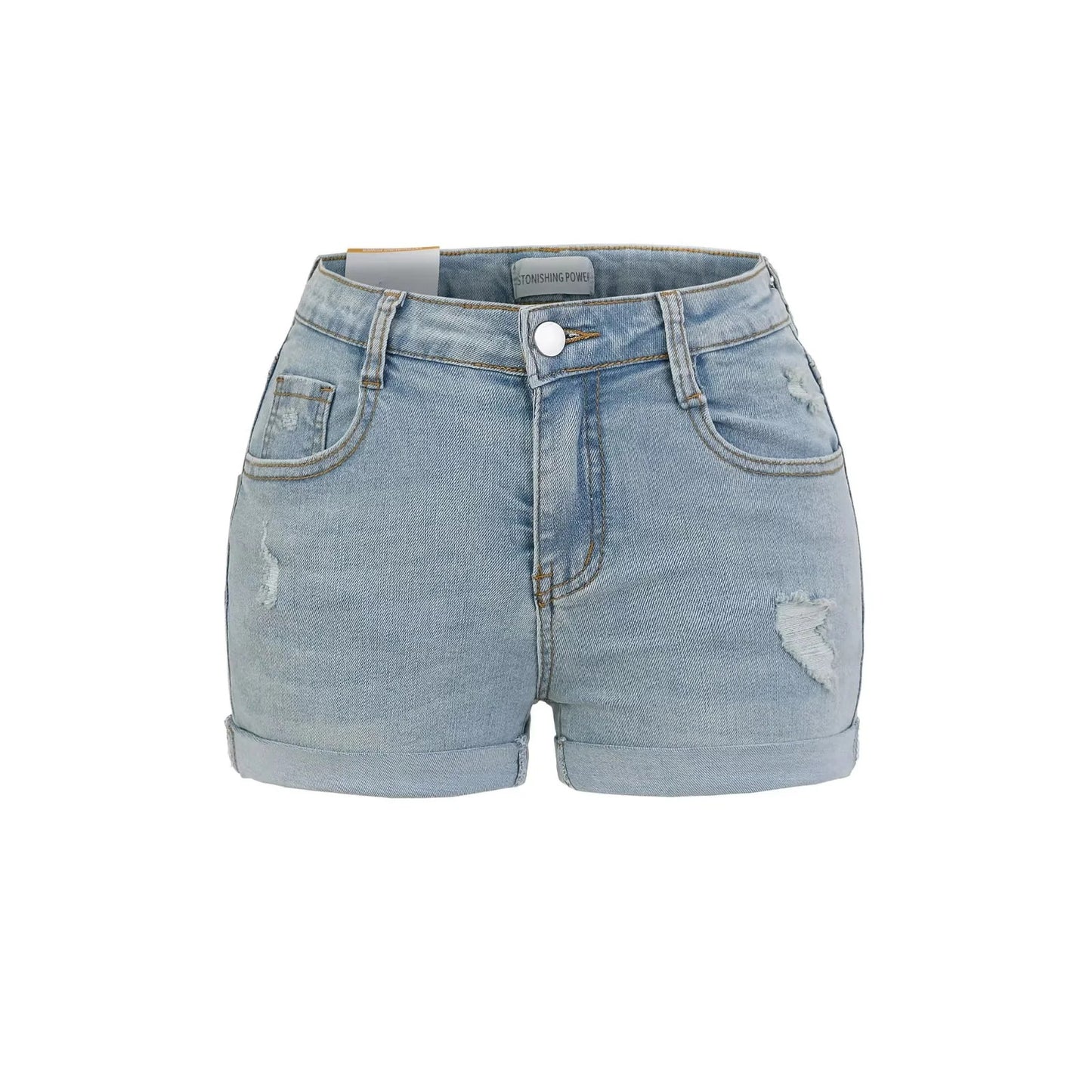 Slim Fit Elastic Worn-Out Hip Hugging Pants