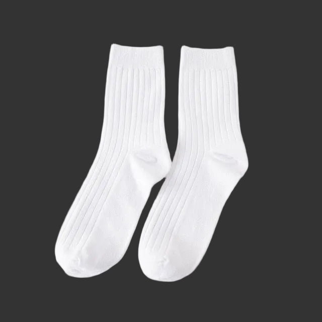 Men's Solid Color Cotton Crew Socks