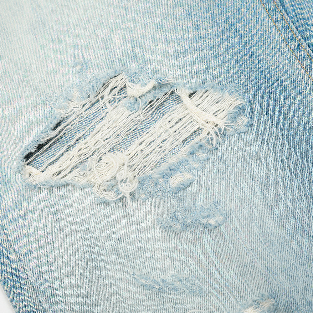 Men's Distressed Gradient Denim Straight Leg Pants