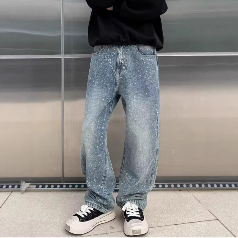 Straight Mid-Waist Blue Denim Pants — Unisex