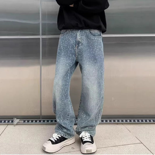 Straight Mid-Waist Blue Denim Pants — Unisex
