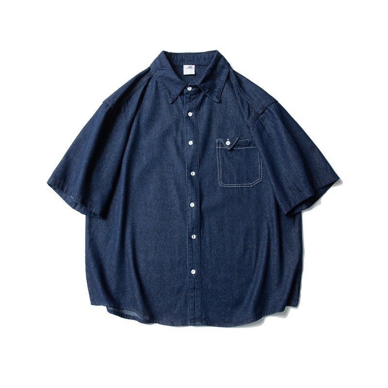 Loose-Fit Pocket Denim Shirt