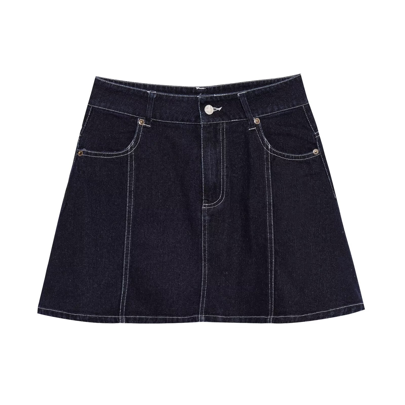 Women's Short Denim Midi Skirt