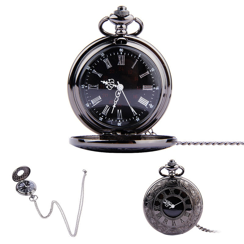 Vintage Roman Numeral Pocket Watch with Chain