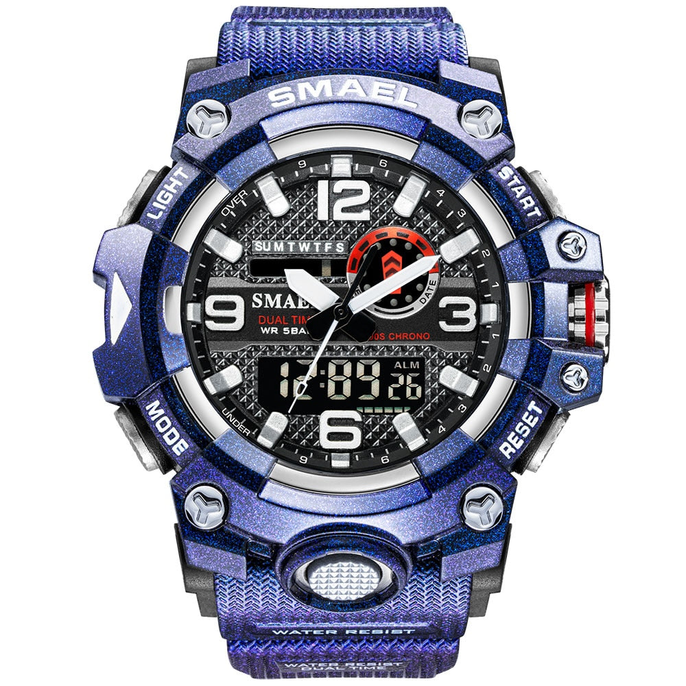 Men's Sport Watches - Dual Display - 50m Waterproof Military Watch