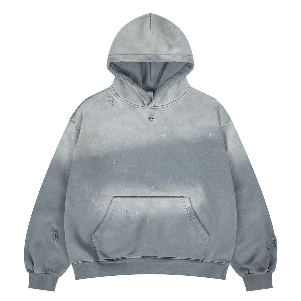 Splatter Distressed Gradient Spray Monkey Hoodie Sweatshirt